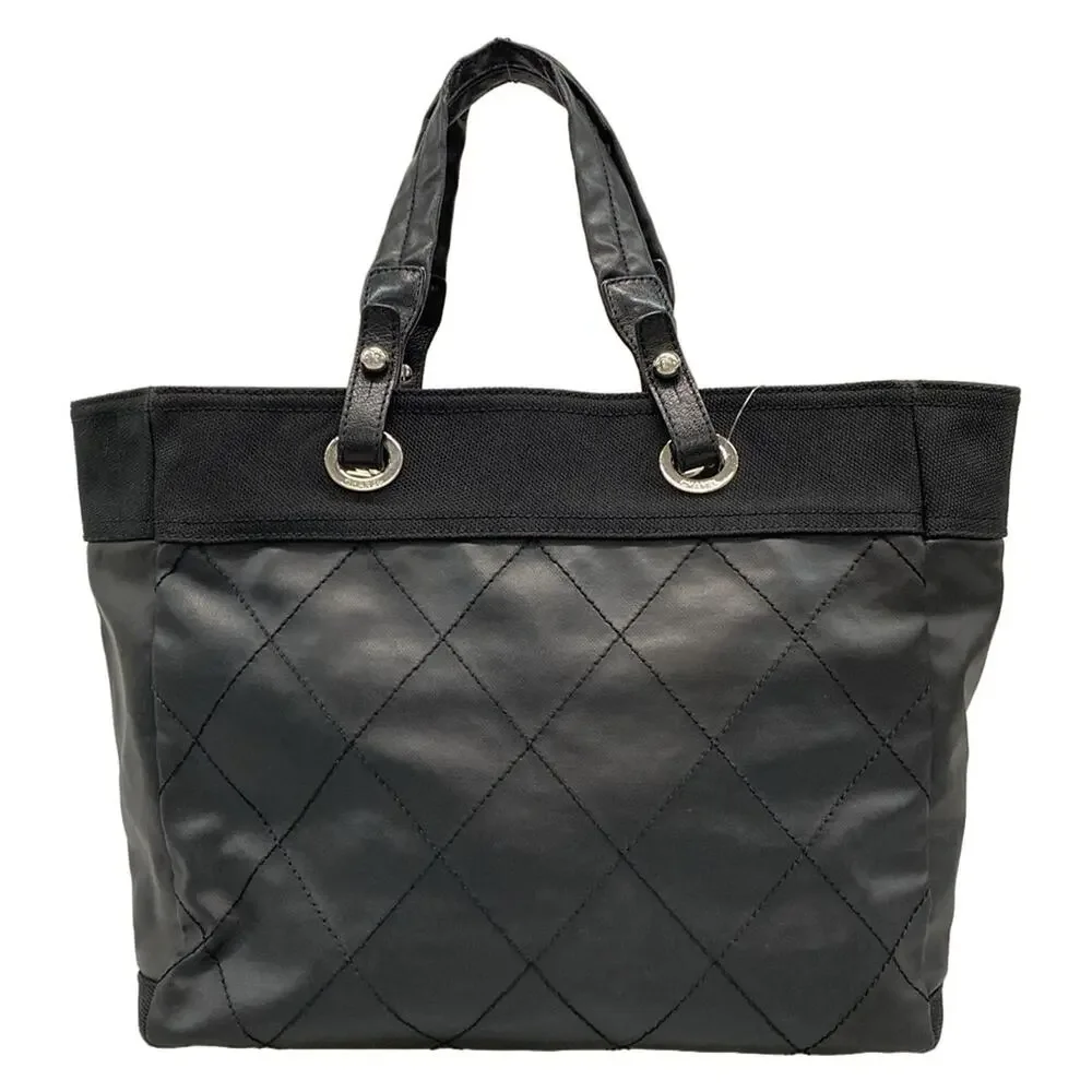 Chanel Paris Biarritz Tote MM Tote Bag Coated Canvas Nylon Leather